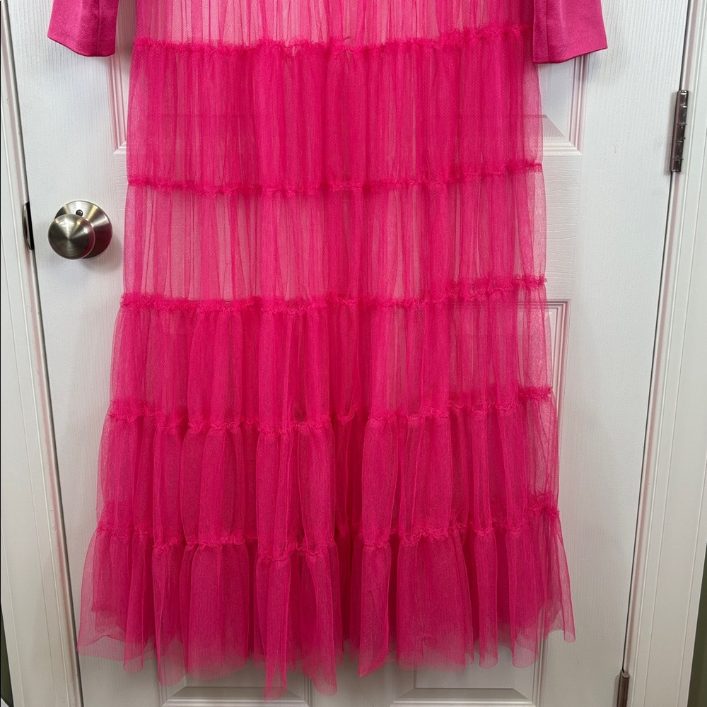 NWT Alice & Olivia Everly Tulle blazer candy pink sz sm - Picture 13 of 14